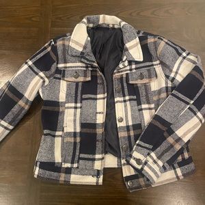Cropped Flannel Jacket
